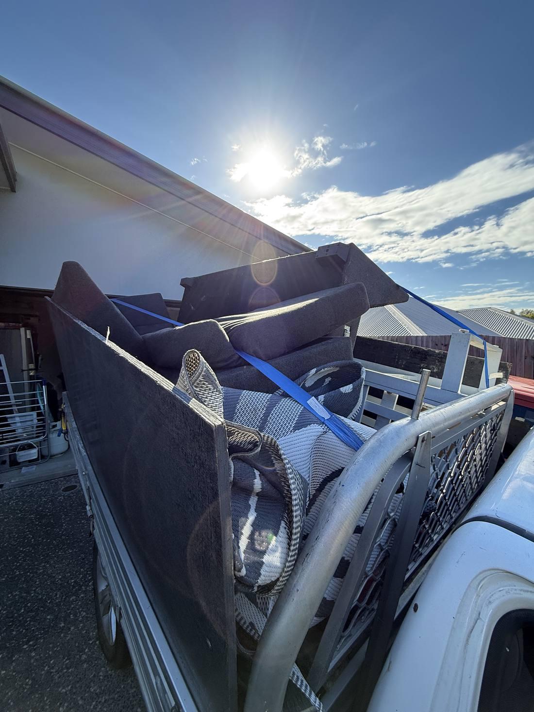 Loaded trailer ready to take waste to the tip